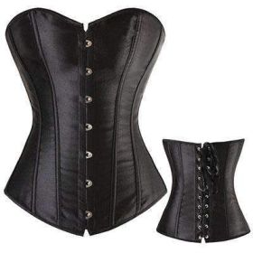 Bustier Lace up Boned Top Corset Waist Shaper (Option: M-Black)