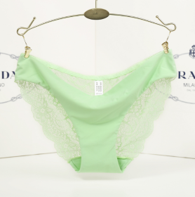 Lace ladies low waist briefs (Option: light green-XL)