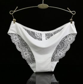 Lace ladies low waist briefs (Option: White-L)