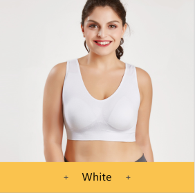 Sports Bra No Steel Ring Chest Wrap No Trace Female Underwear Beauty Yoga Back Shockproof (Option: White-2XL)